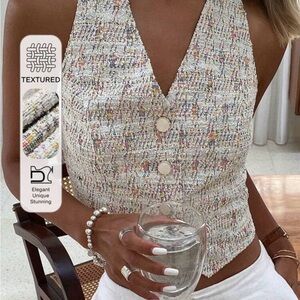 Shein Elegant Textured Women's Top - Multicolor